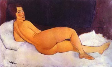  1917 Oil Painting - nude looking over her right shoulder 1917 Amedeo Modigliani